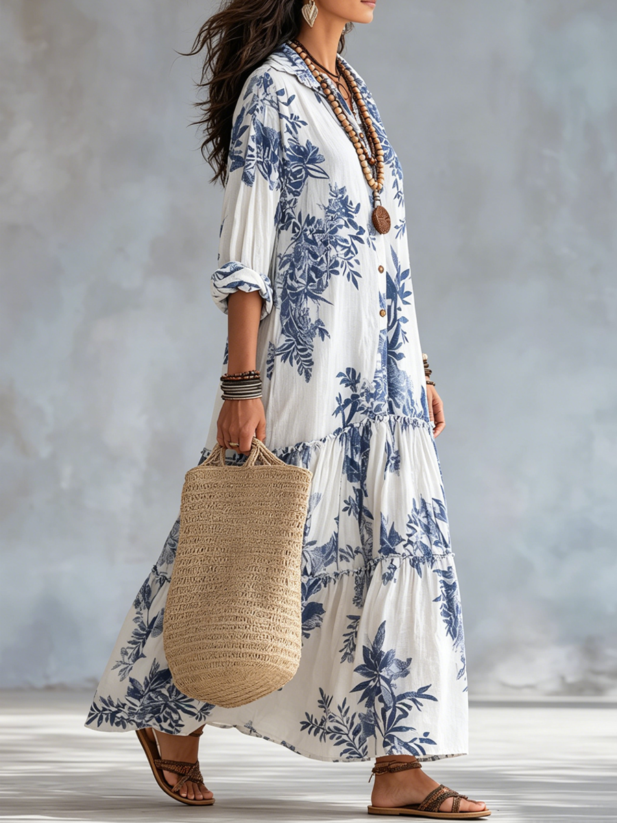 Chloe | Floral Button Maxi Dress