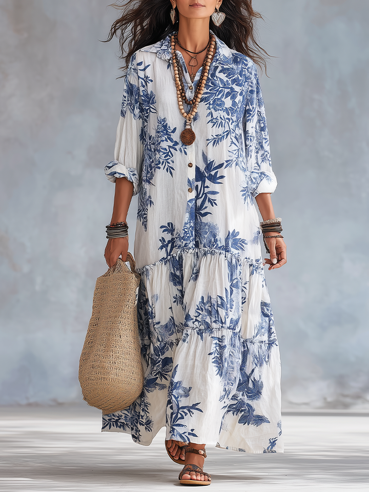 Chloe | Floral Button Maxi Dress