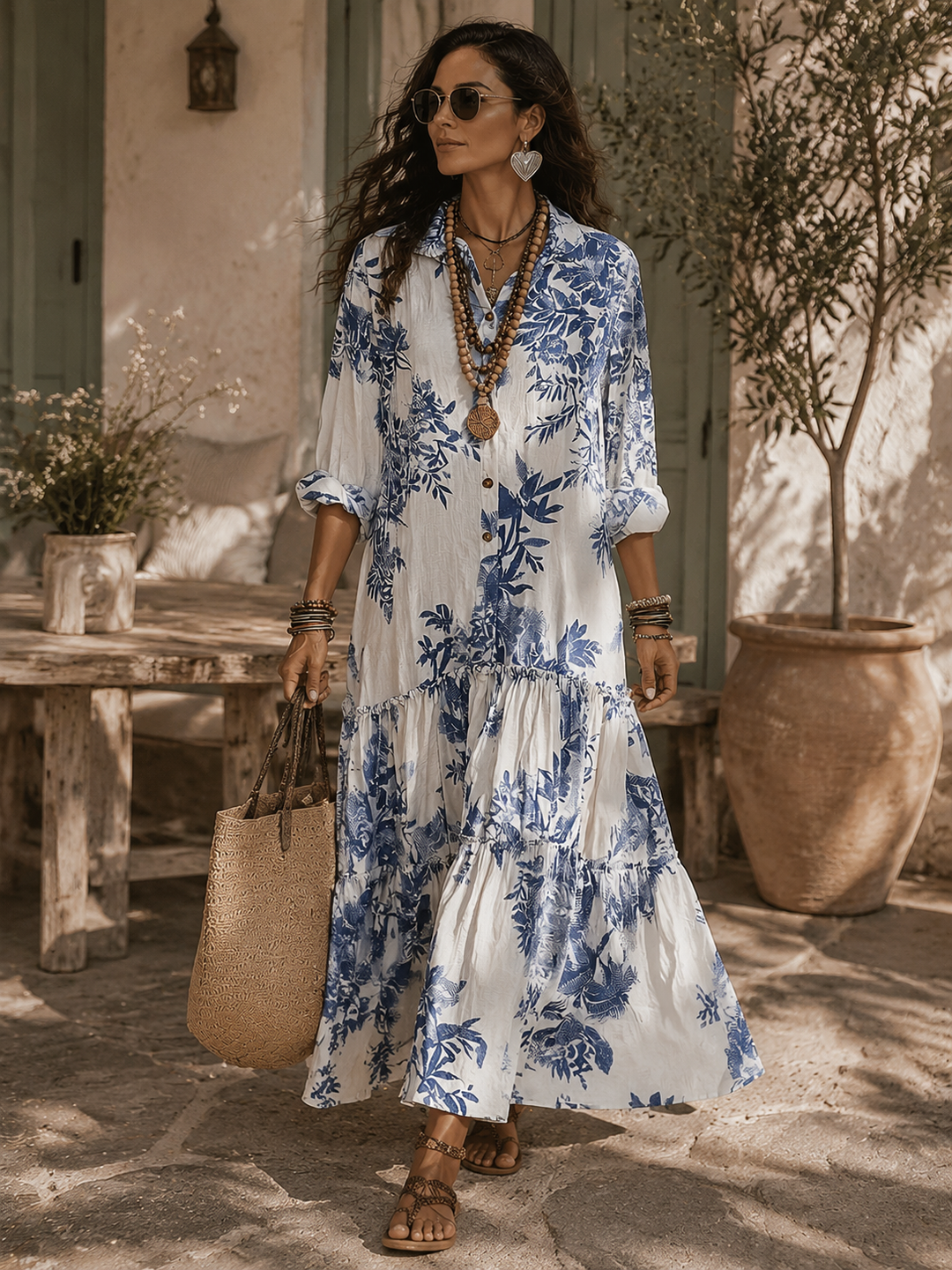 Chloe | Floral Button Maxi Dress