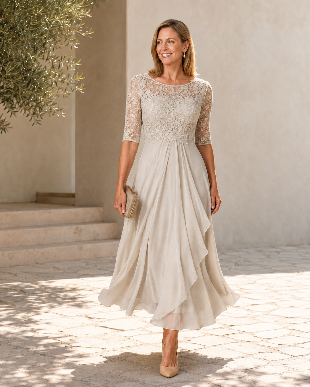 Belle /  The Flattering Lace Midi Dress