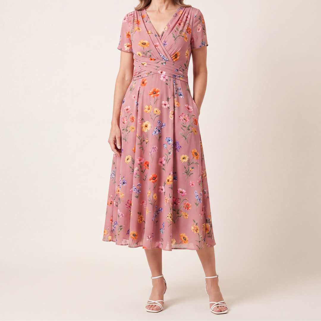 Theresa™ Floral Twist Waist Dress