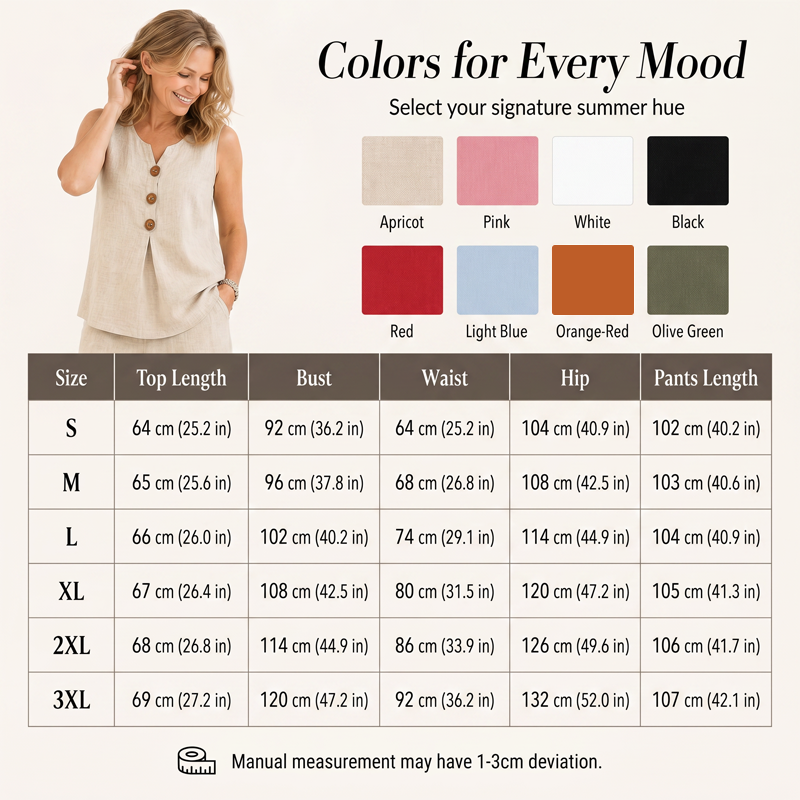 Linen-Blend Top & Pants Set