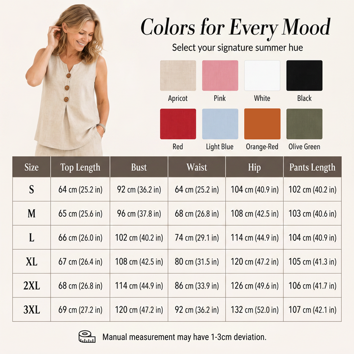 Linen-Blend Top & Pants Set